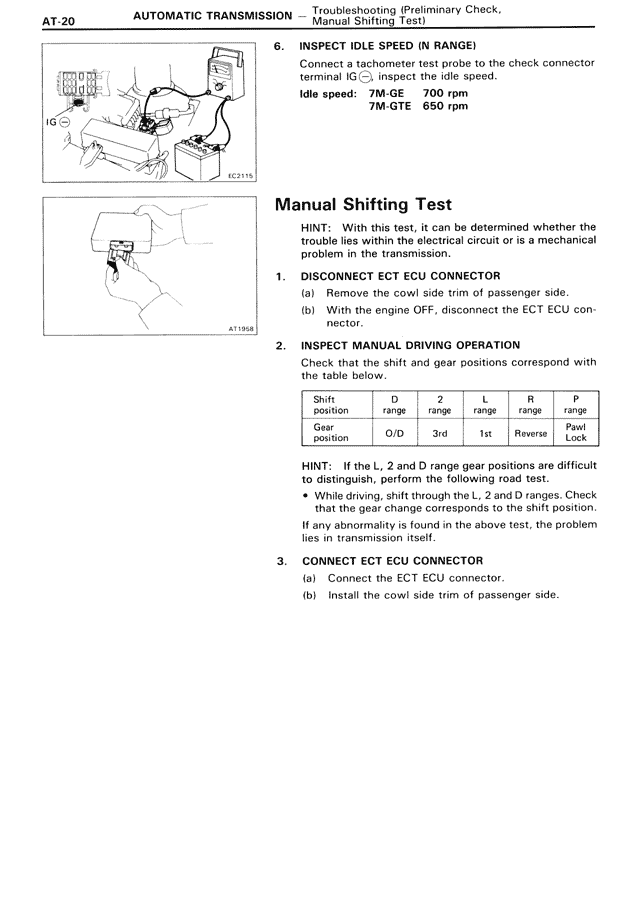 Manual Shifting Test