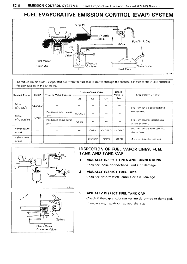 FUEL EVAPORATIVE EMISSION CONTROL (EVAP) SYSTEM
