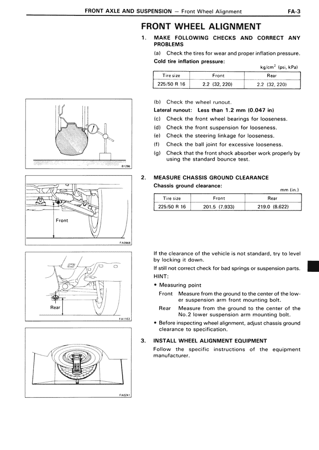 FRONT WHEEL ALIGNMENT