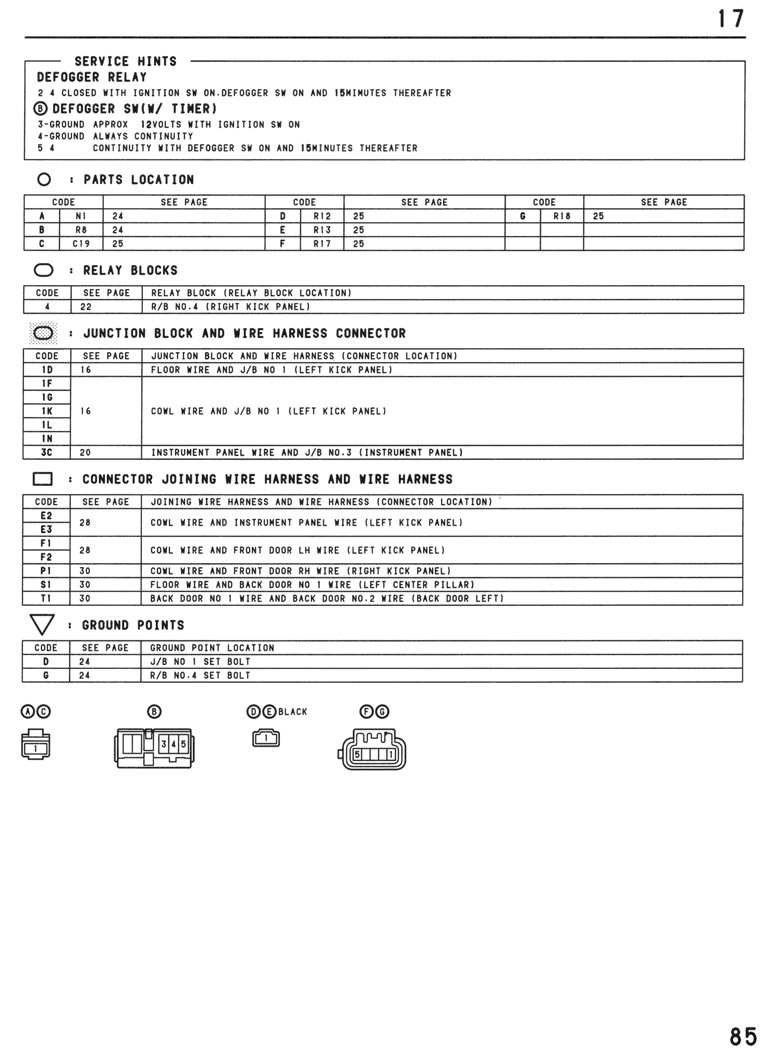 Rear Window Defogger and Mirror Heater - page 085